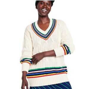 Rowing Blazers x Target multi-color striped cable-knit sweater
